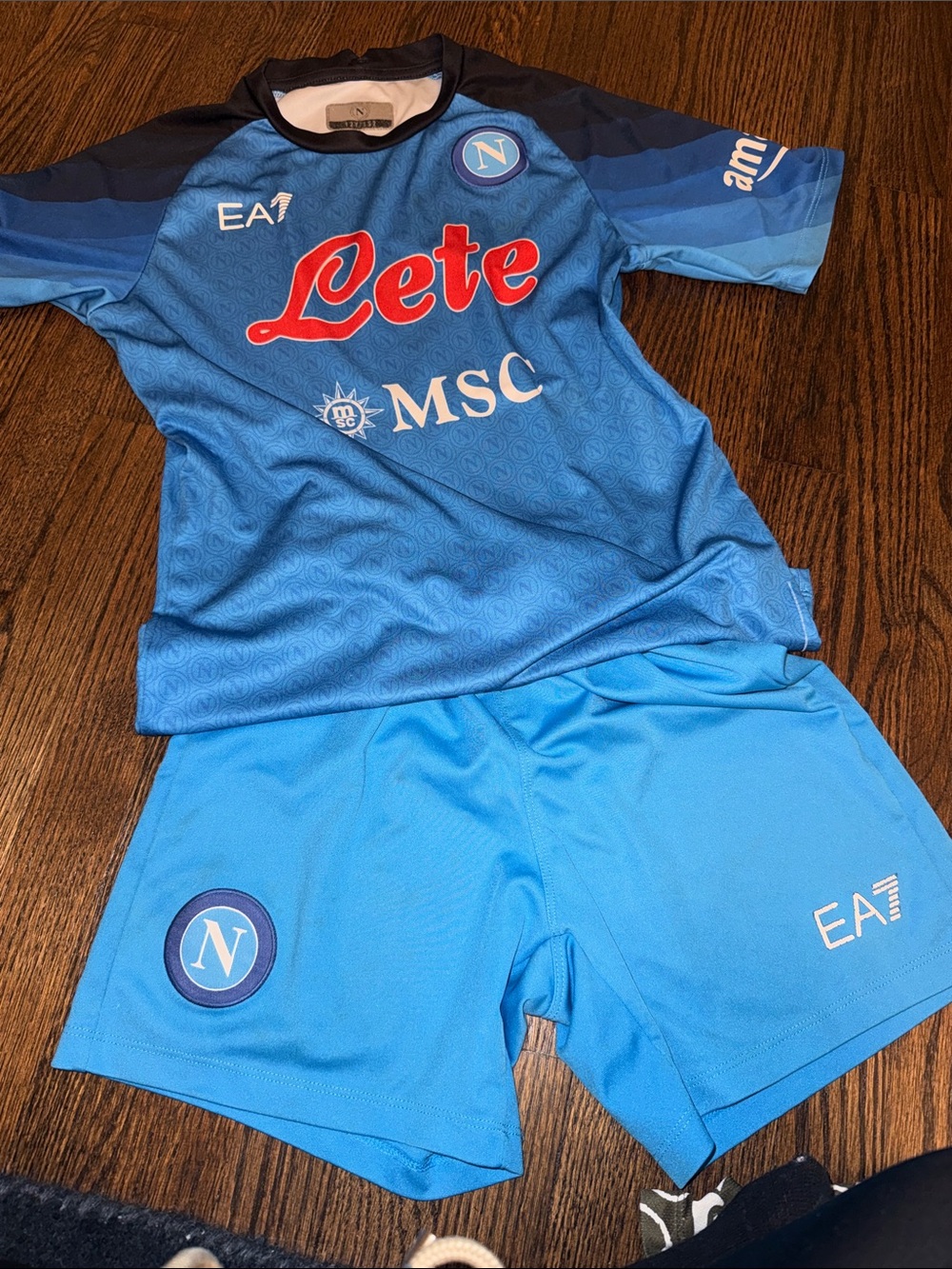 Napoli EA7 Blue Soccer Jersey & Shorts Set